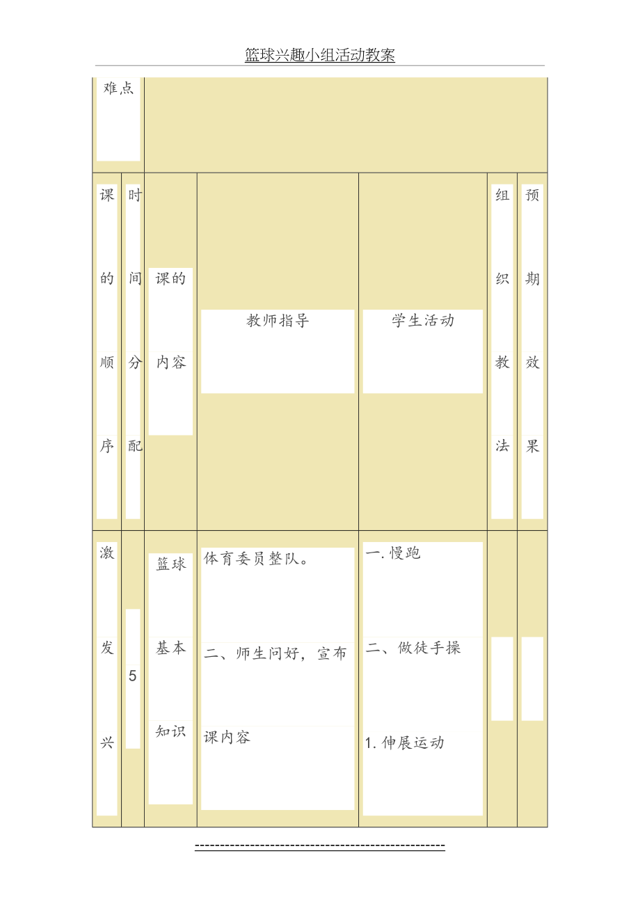 篮球四小组编排教案 篮球四小组编排教案